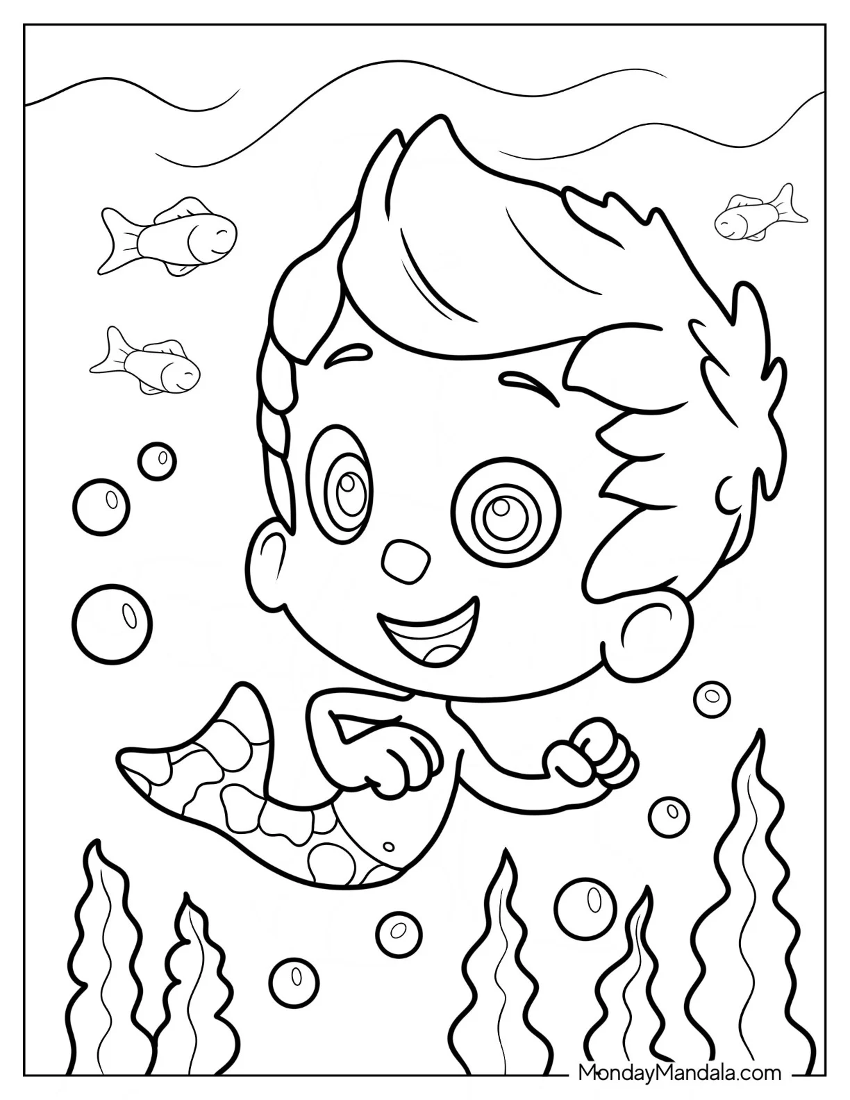 Bubble Guppies Coloring Page Of Outline Of Gil Dancing coloring page