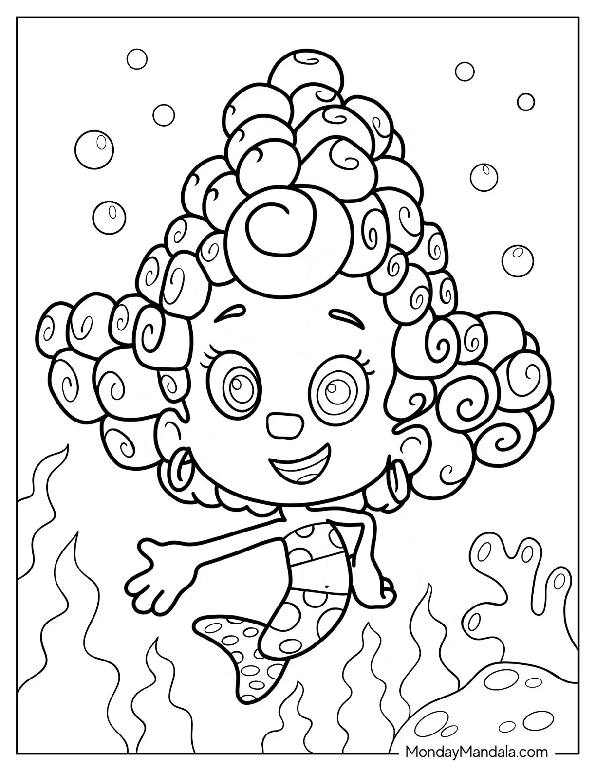 Bubble Guppies Coloring Page Of Smiling Deema coloring page