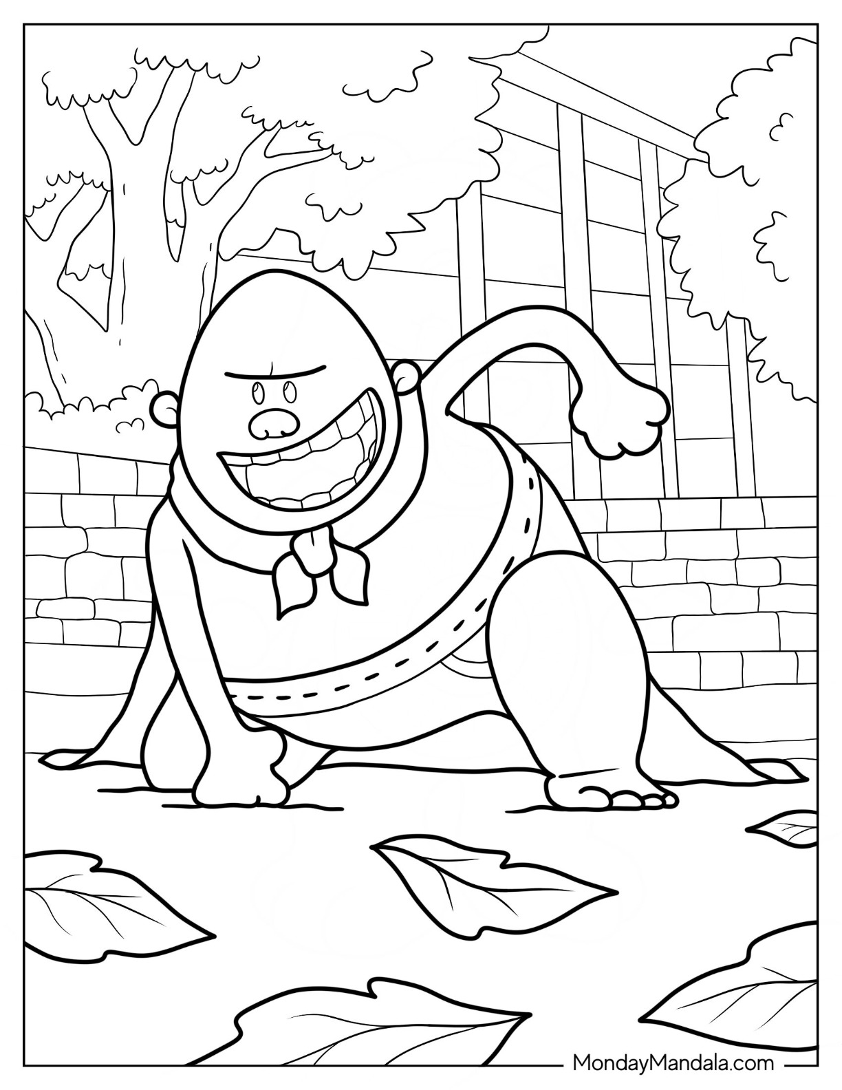 Captain Underpants Coloring Page In Superhero Pose coloring page