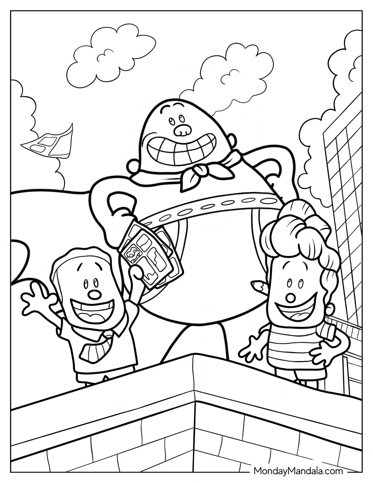 Captain Underpants Coloring Page Of George And Harold Grinning coloring page