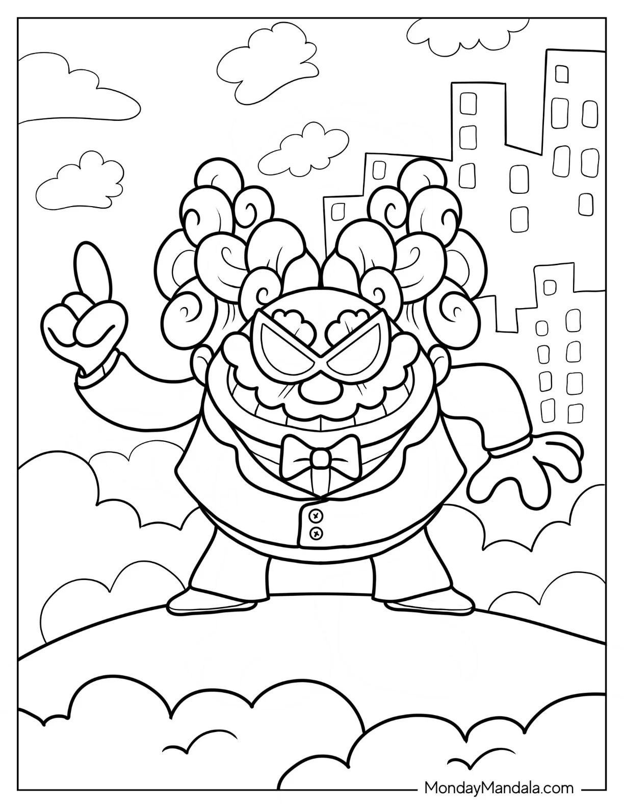 Captain Underpants Coloring Page Of Professor Poopypants With An Evil Grin coloring page