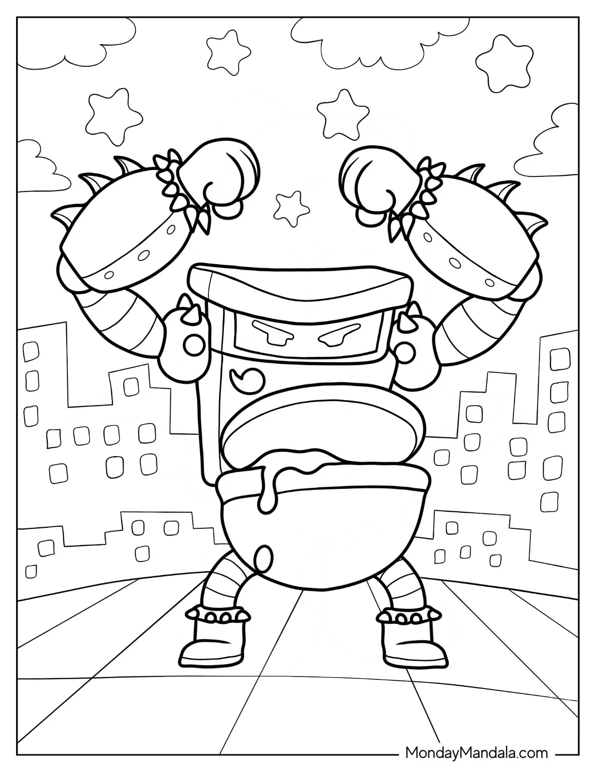 Captain Underpants Coloring Page Of Villain Turbo Toilet 2000 coloring page