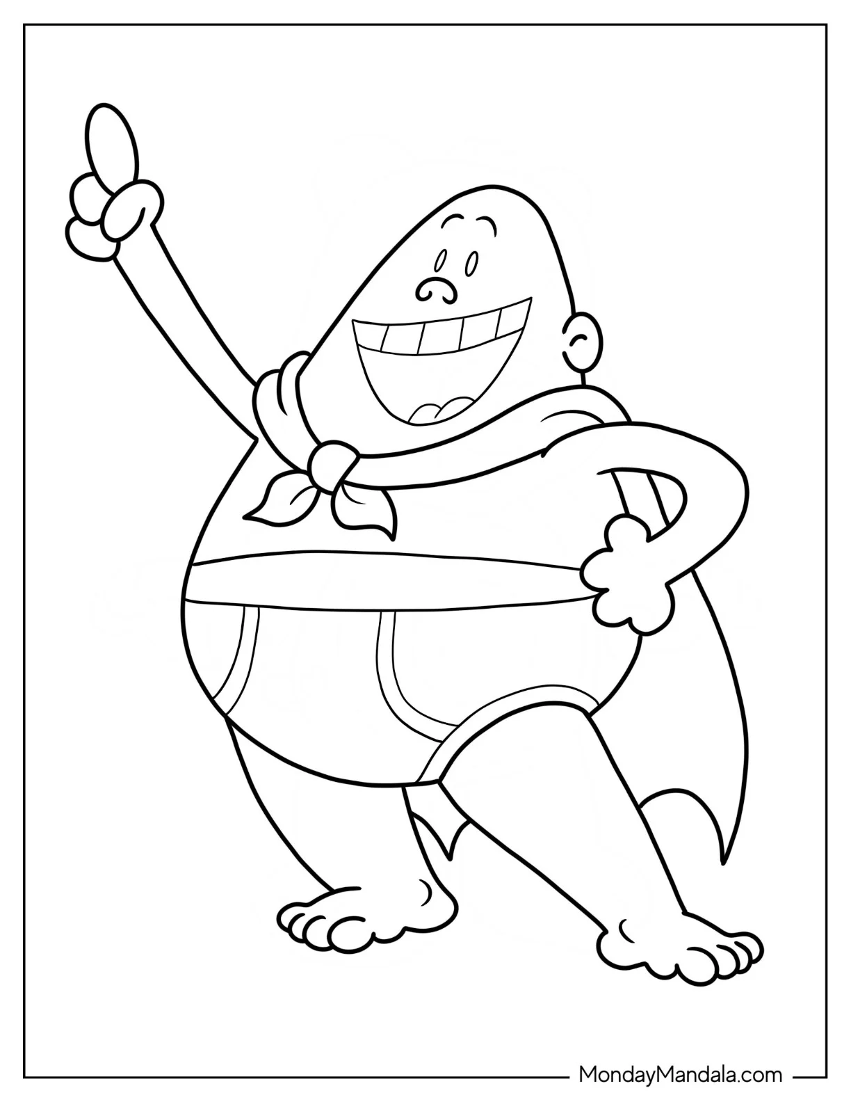 Easy Captain Underpants Coloring Page For Kids coloring page