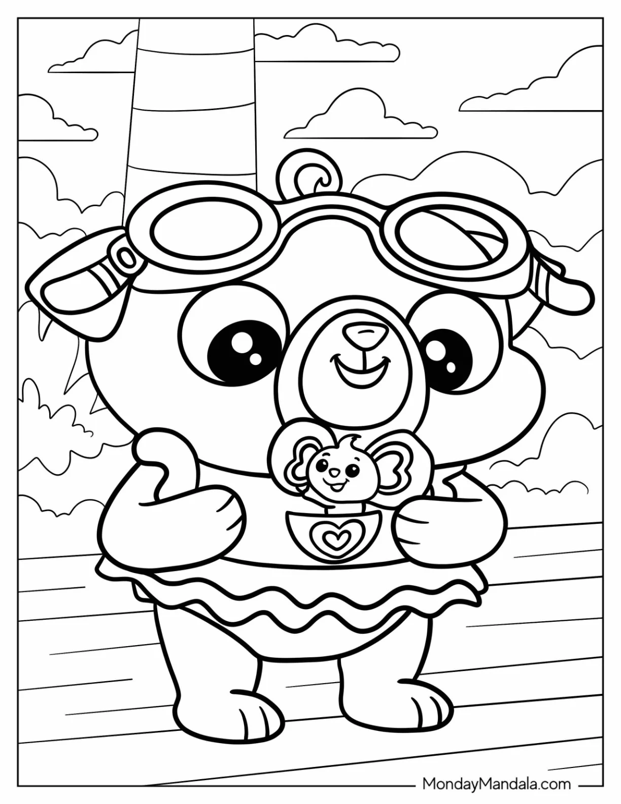 Chip And Potato On A Beach Coloring Sheet coloring page