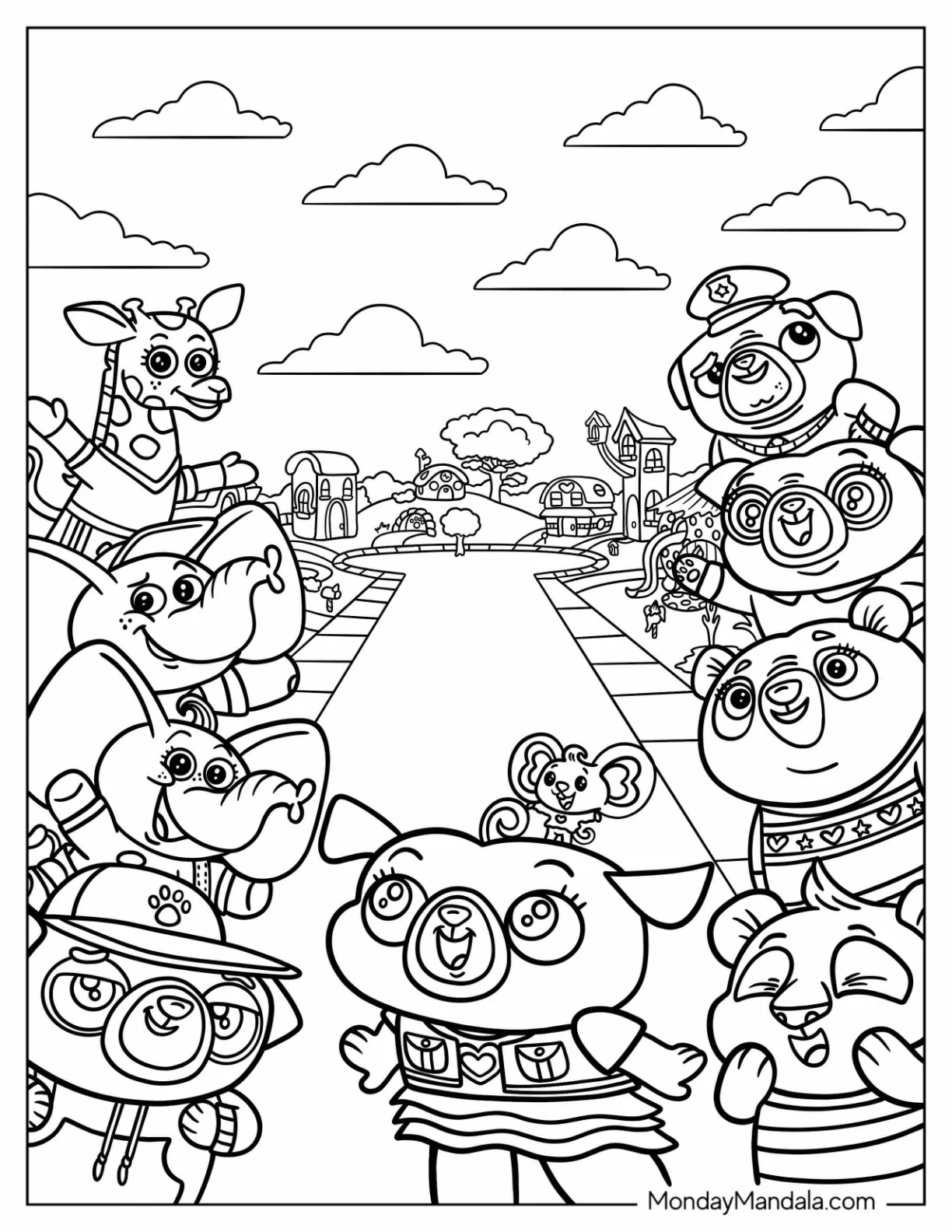 Chip And Potato With Friends Coloring Page coloring page