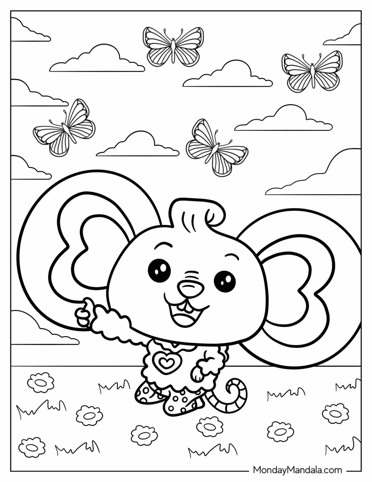 Kawaii Potato On A Field Coloring Sheet For Kids coloring page