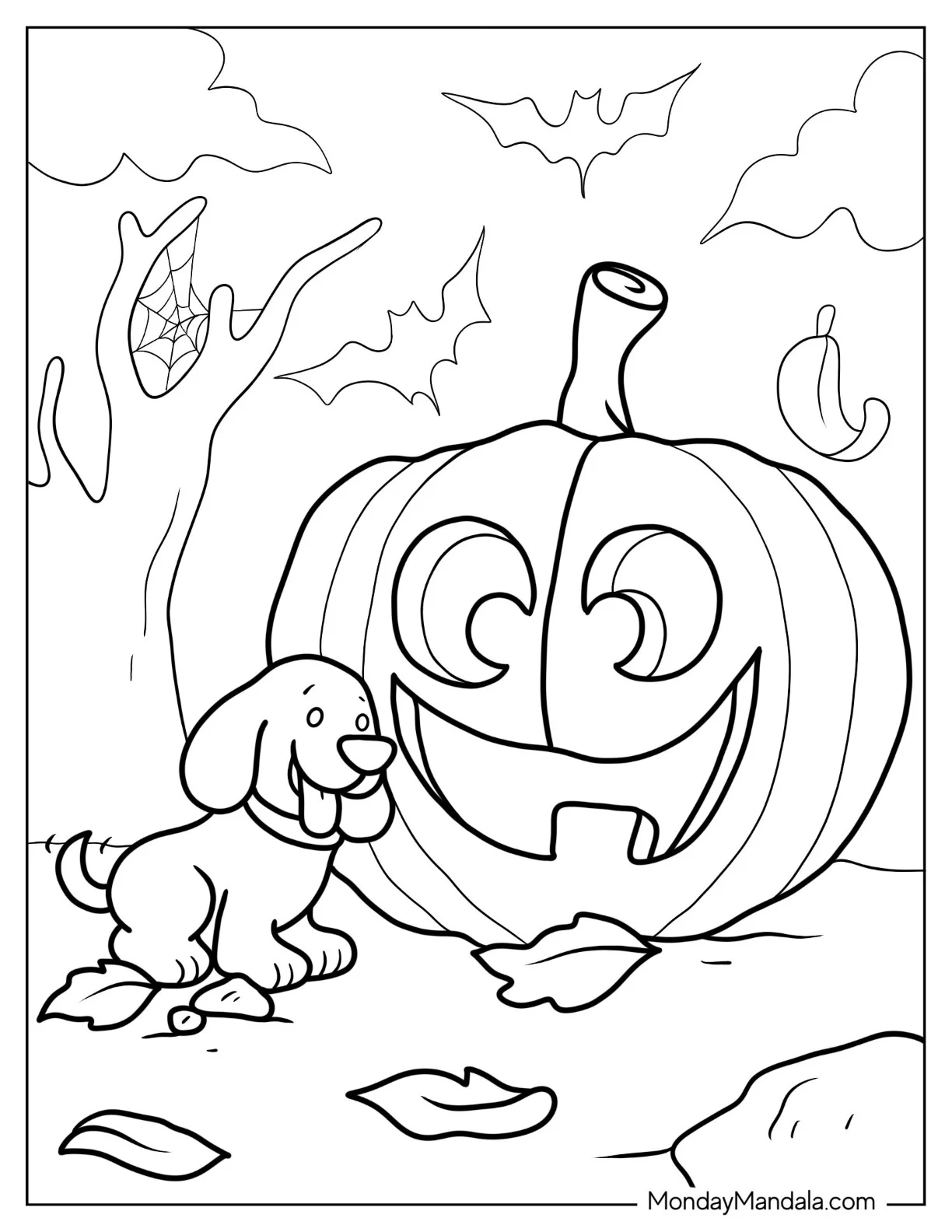Clifford Next To Jack O Lantern Coloring Page coloring page