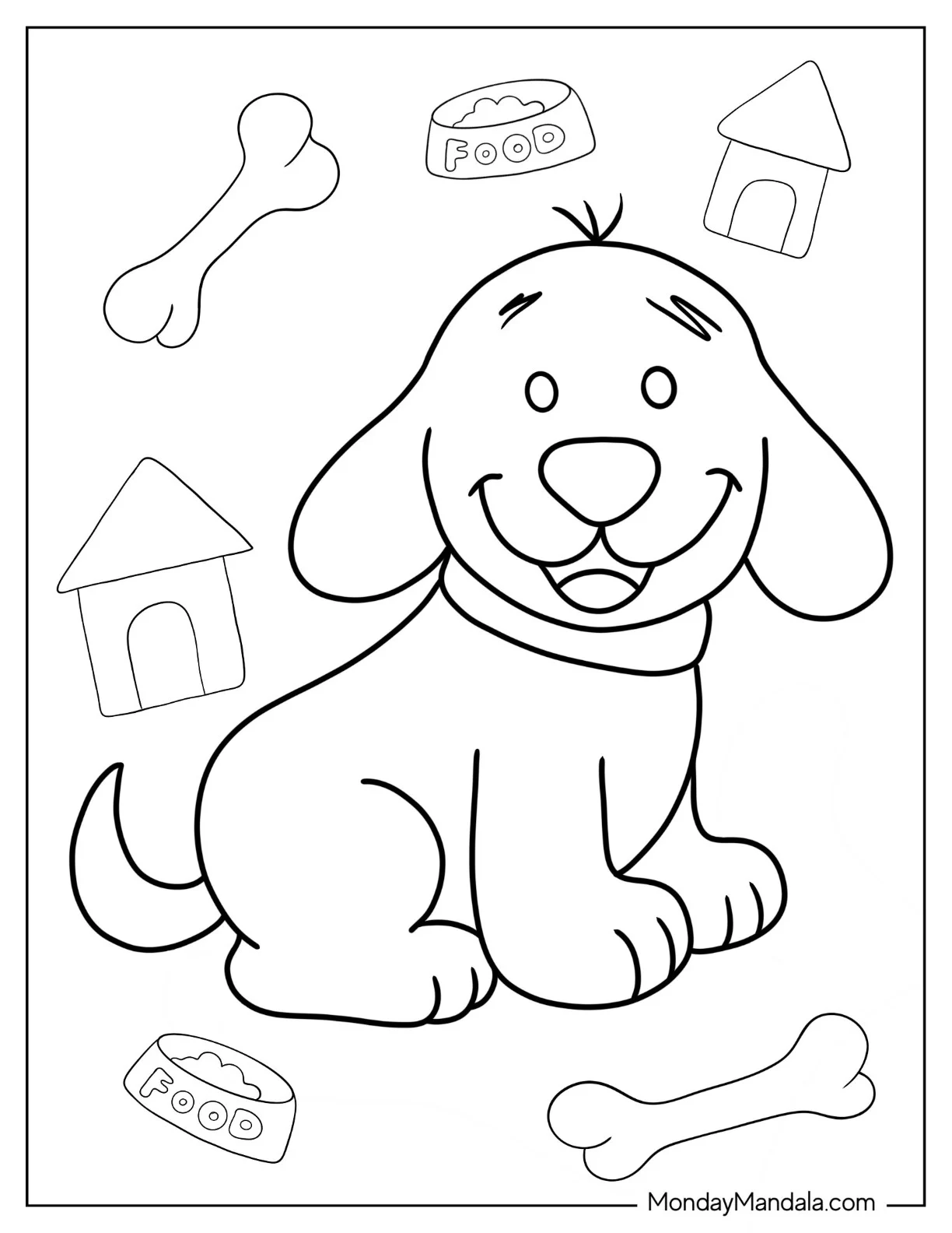 Cute Clifford Sitting coloring page