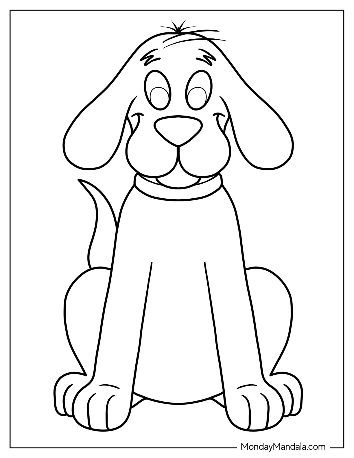 Easy Clifford Coloring In For Preschoolers coloring page