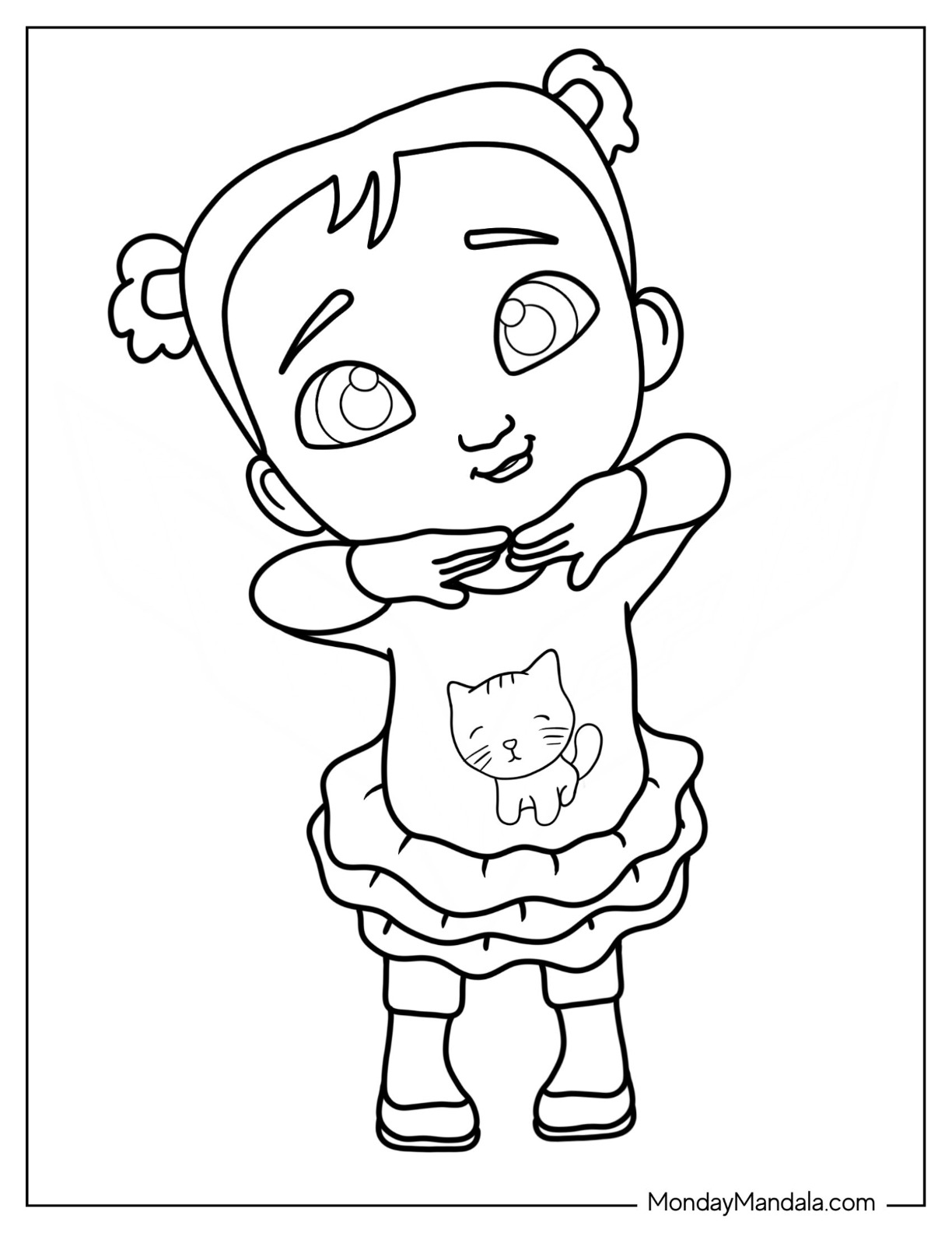 CoComelon Coloring Page of Cute Cece For Preschoolers coloring page