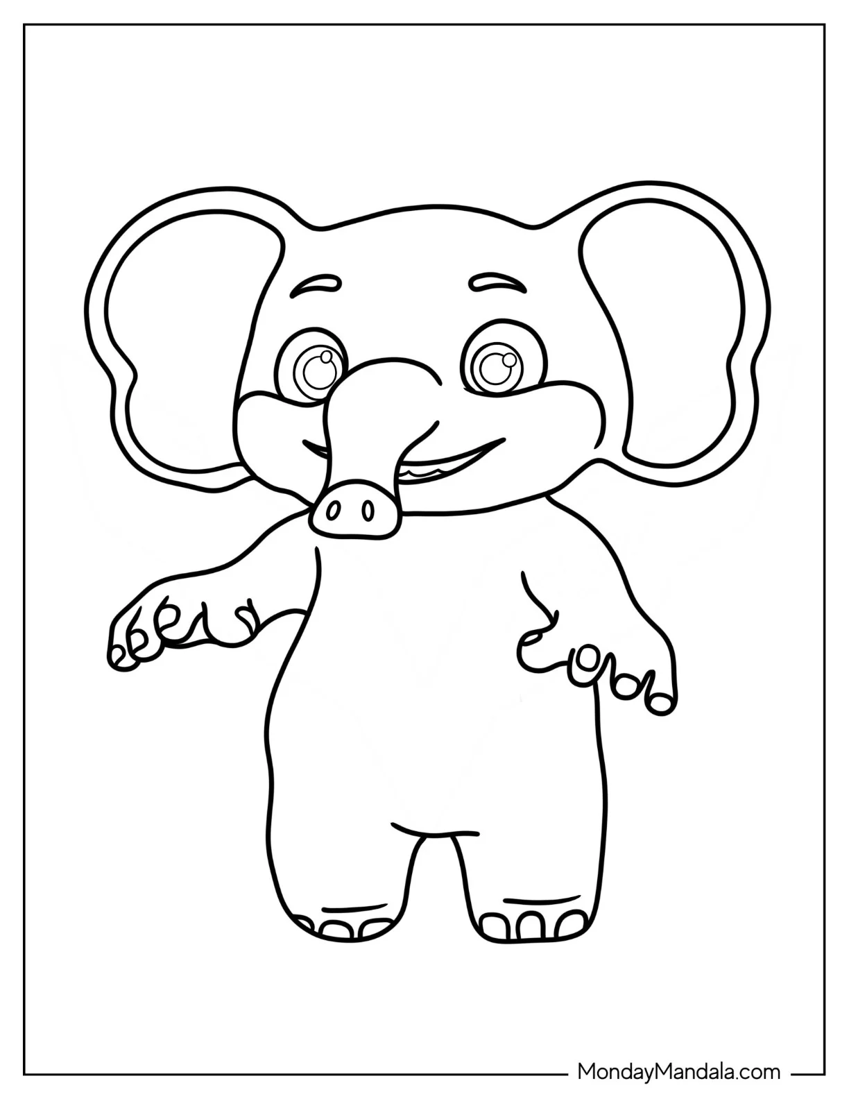 CoComelon Coloring Page of Ello The Elephant coloring page — printable line art