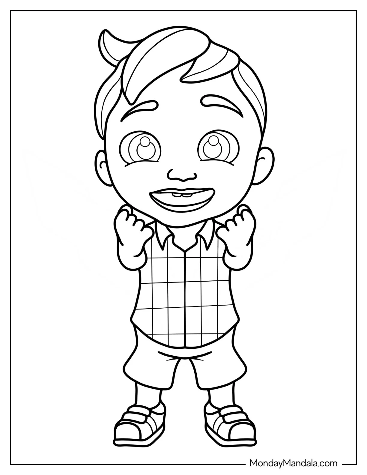 CoComelon Coloring Page of Nico Cheering coloring page