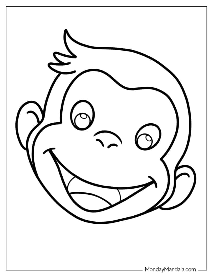 Curious George Face Coloring Page coloring page