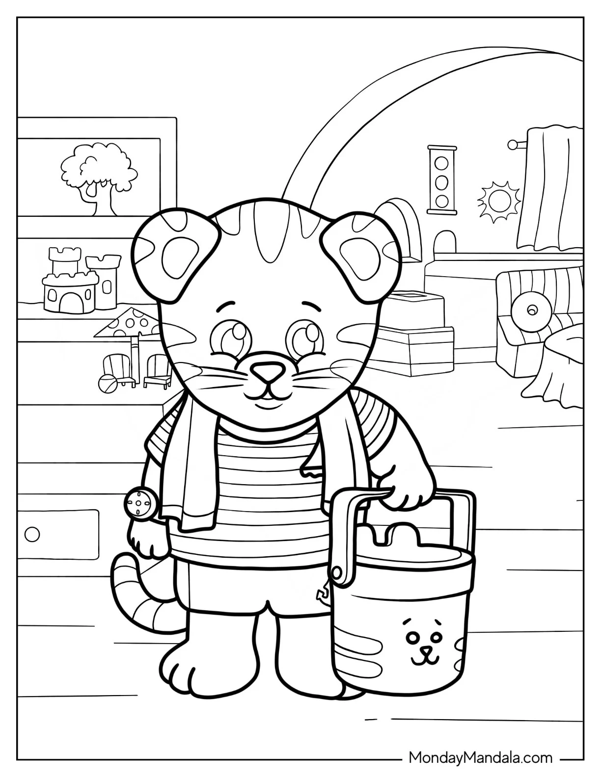 Daniel Tiger Coloring Page Going Swimming coloring page