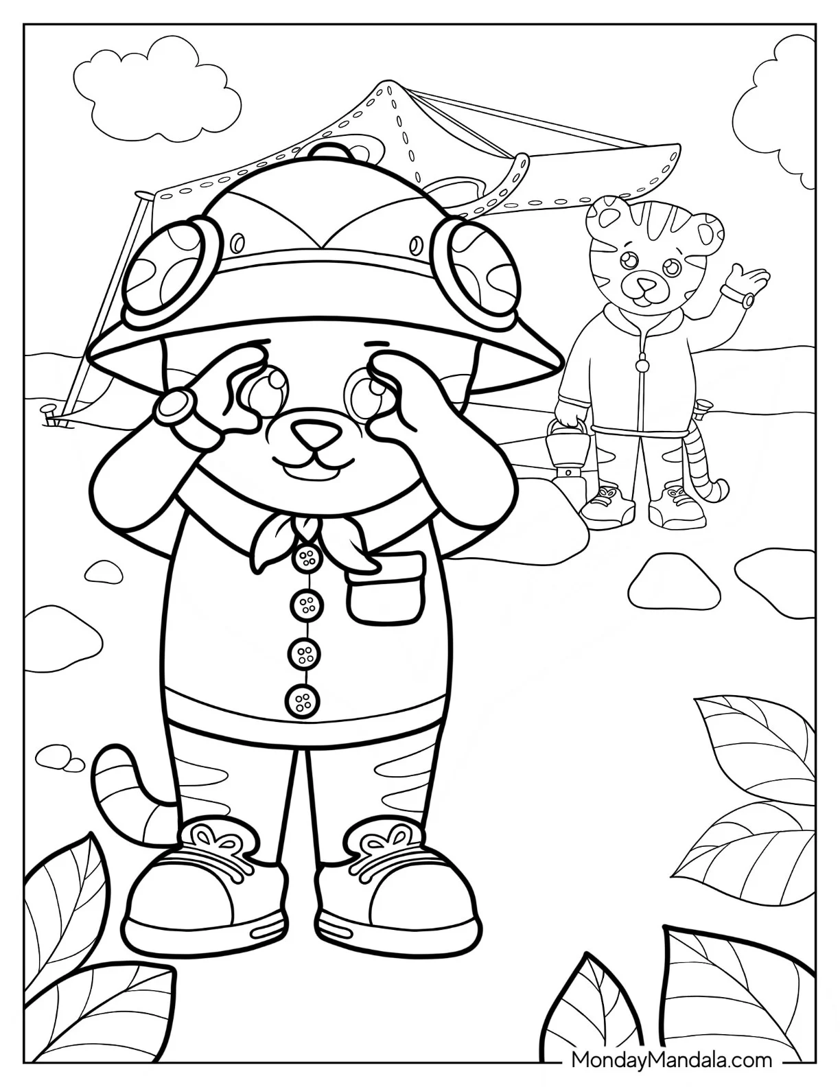 Daniel Tiger Coloring Page In Safari coloring page