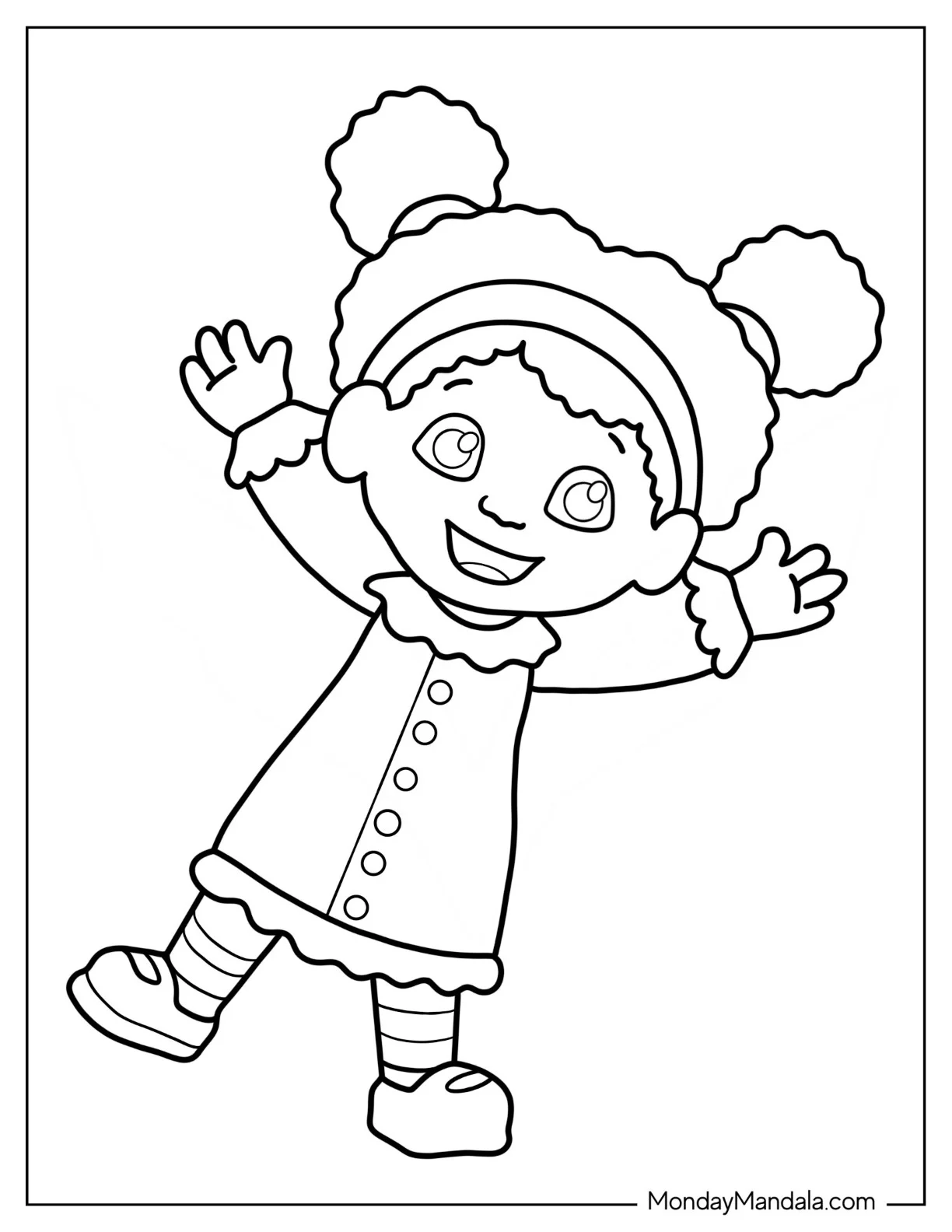 Daniel Tiger Coloring Page of  Easy Miss Elaina Outline coloring page