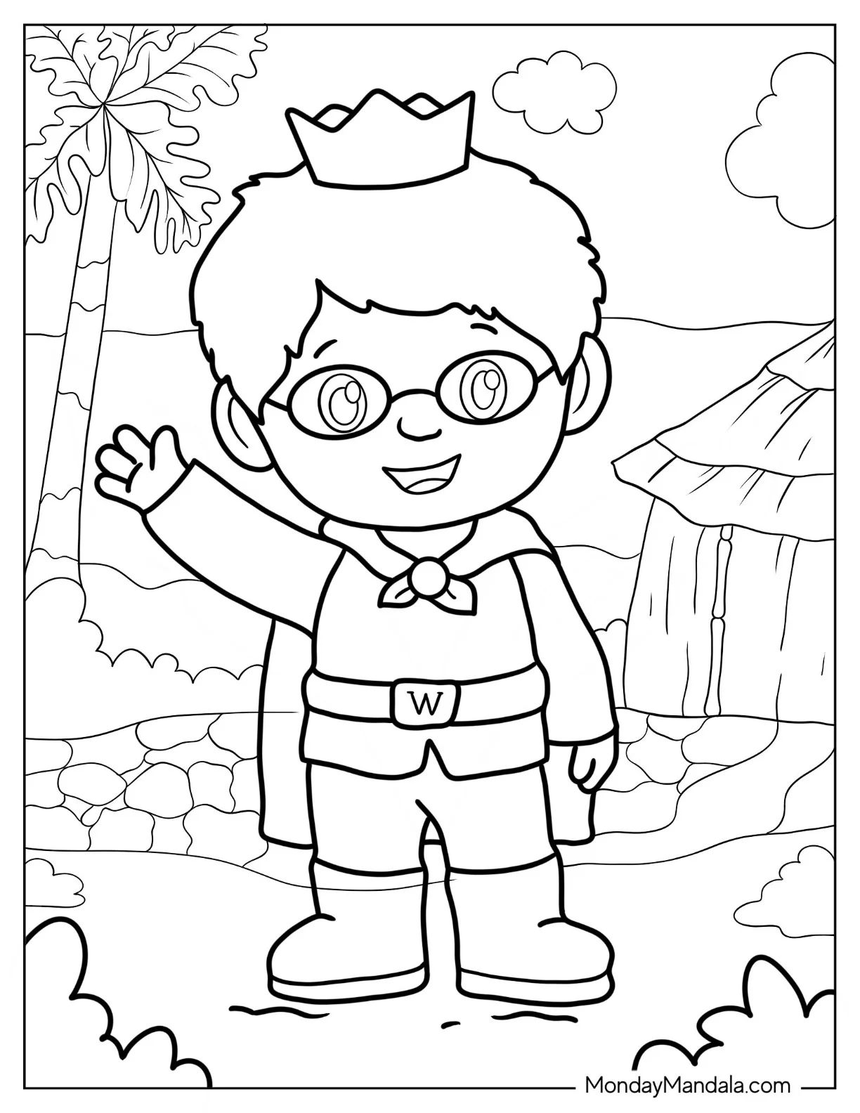 Daniel Tiger Coloring Page of Simple Prince Wendesday coloring page