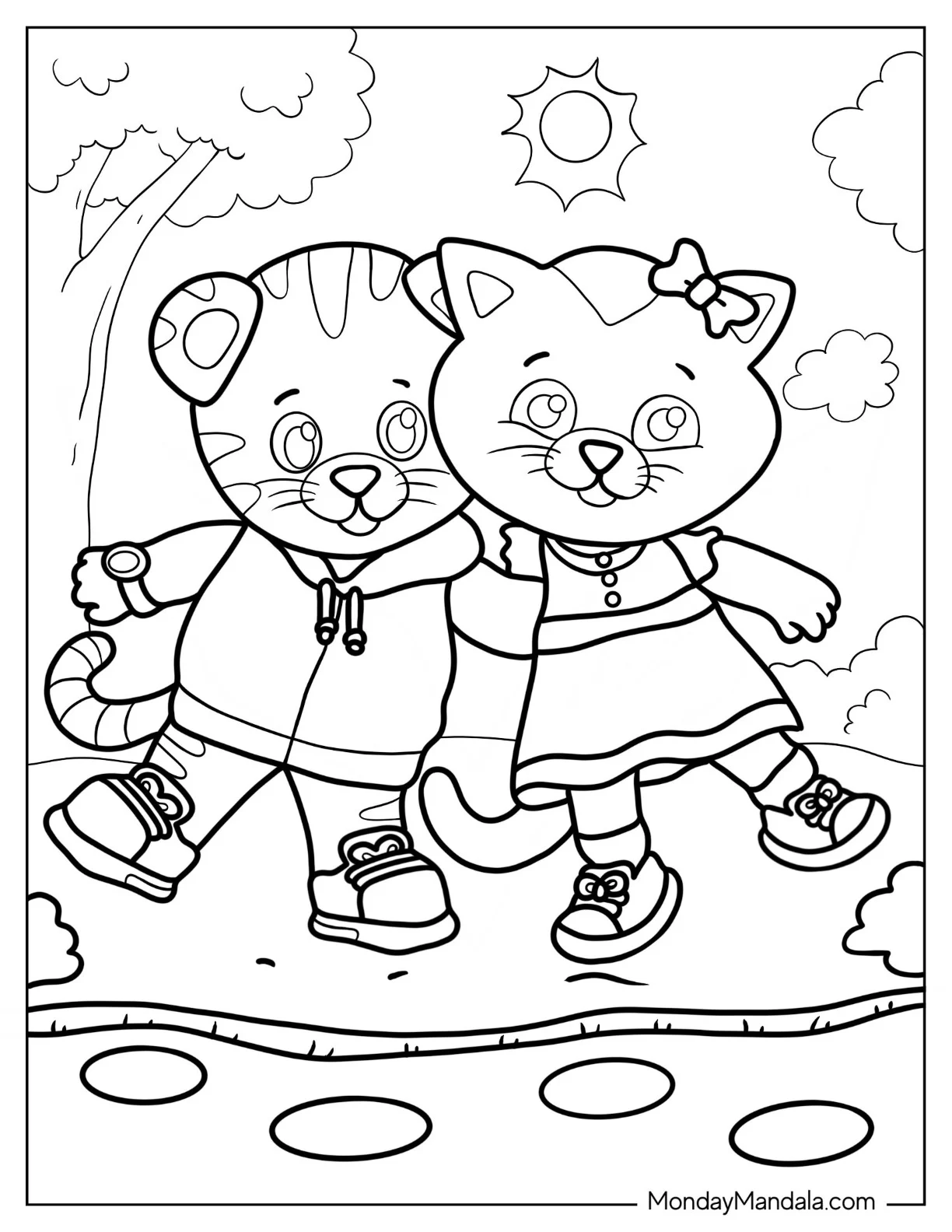 Daniel Tiger Coloring Page of  With Katerina Kittycat coloring page