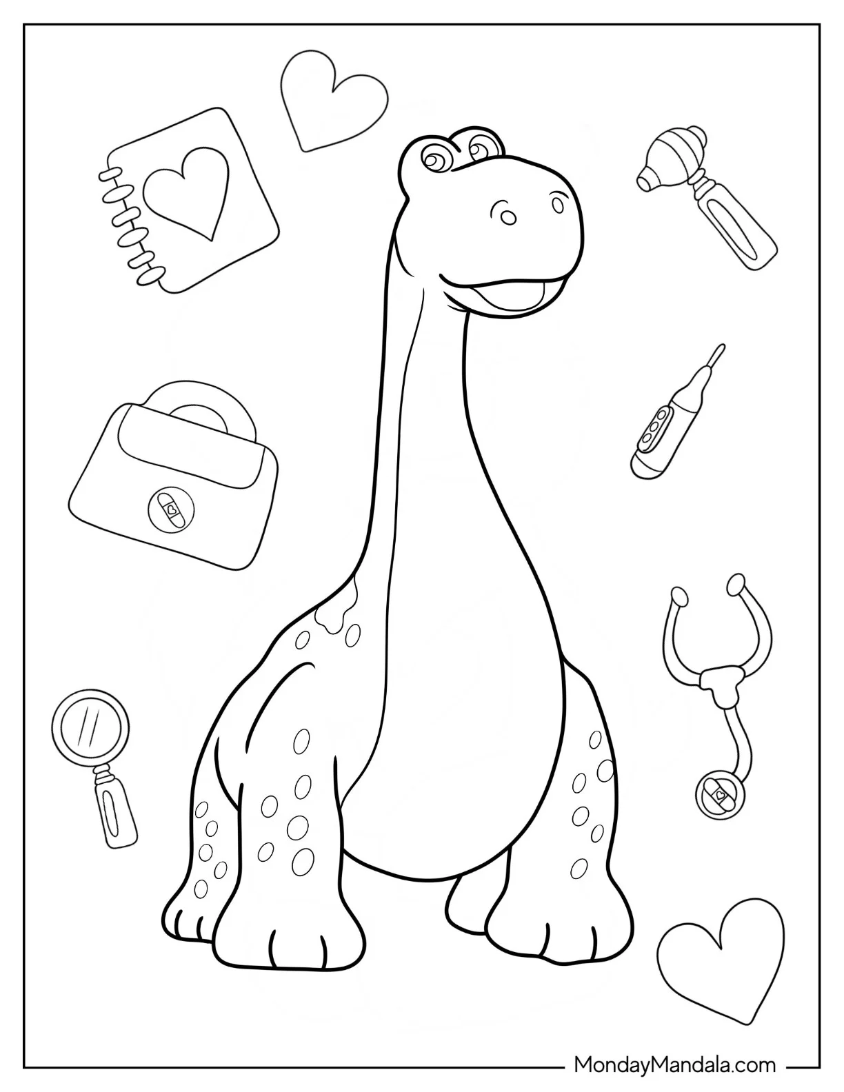 Doc McStuffins Coloring Page Of Bronty The Dinosaur coloring page