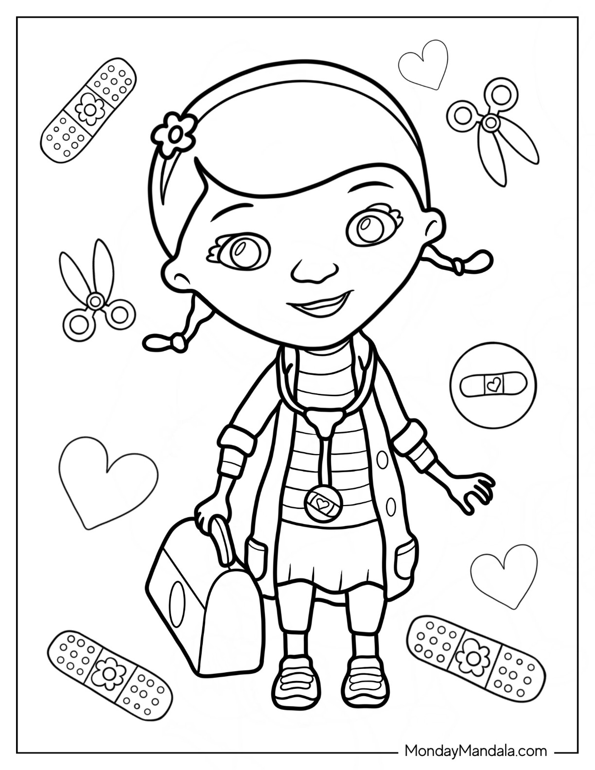 Doc McStuffins Coloring Page Of Easy Dottie  Doc  McStuffins For Kids coloring page