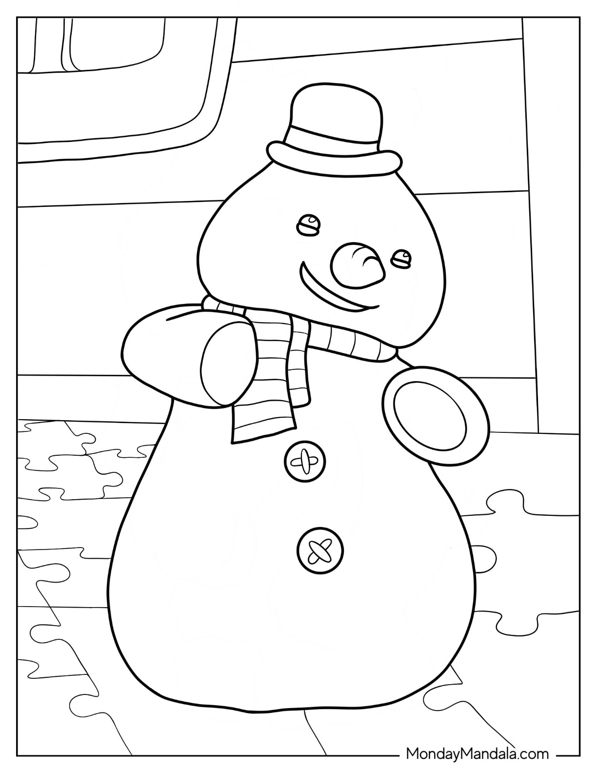 Doc McStuffins Coloring Page Of Smiling Chilly The Snowman coloring page