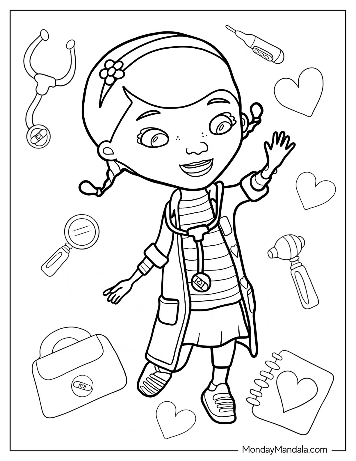 Doc McStuffins Coloring Page Of Waving coloring page