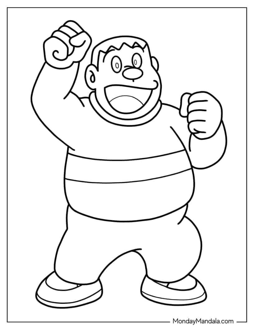 Outline Of Takeshi Goda Cheering coloring page