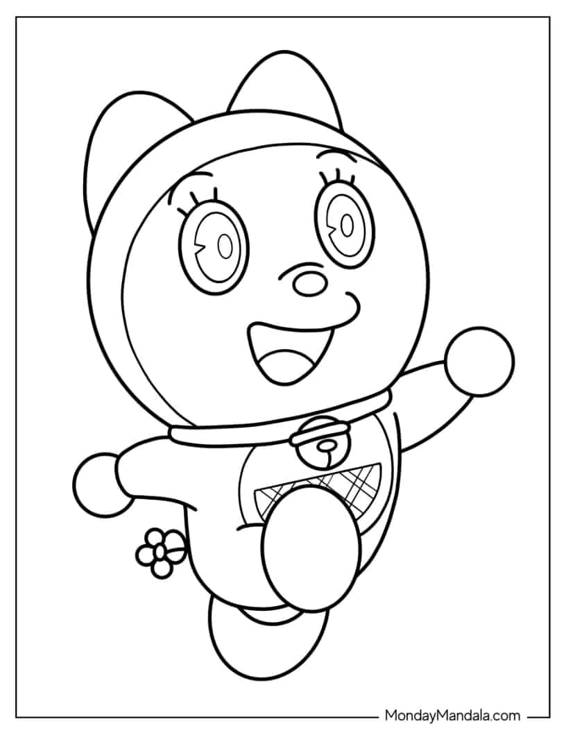 Simple Dorami Coloring Sheet For Kids coloring page — printable line art