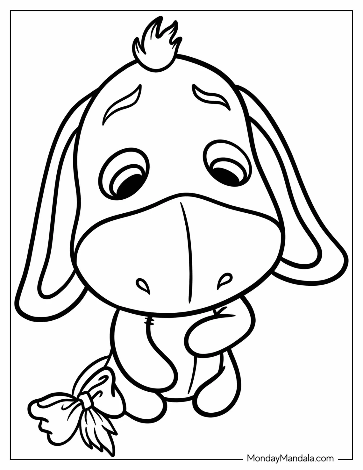 Chibi Eeyore Coloring Page Outline For Preschoolers coloring page — printable line art