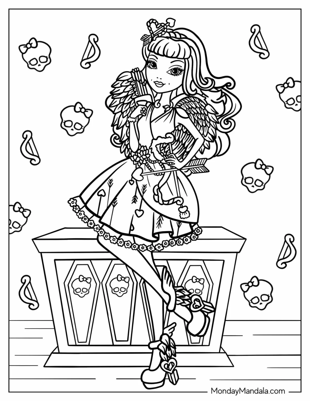 C.A. Cupid Ever After High Coloring Page For Kids coloring page