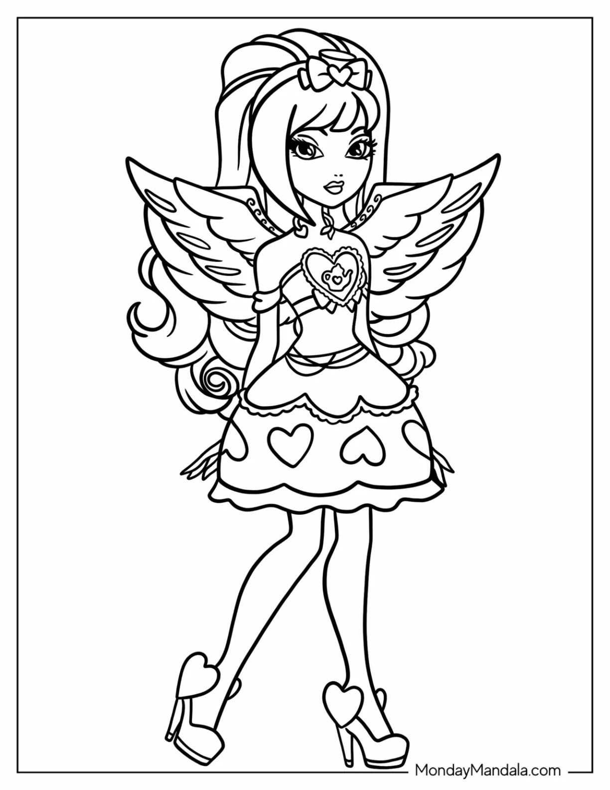 Easy C.A. Cupid Ever After High Coloring Page For Preschoolers coloring page