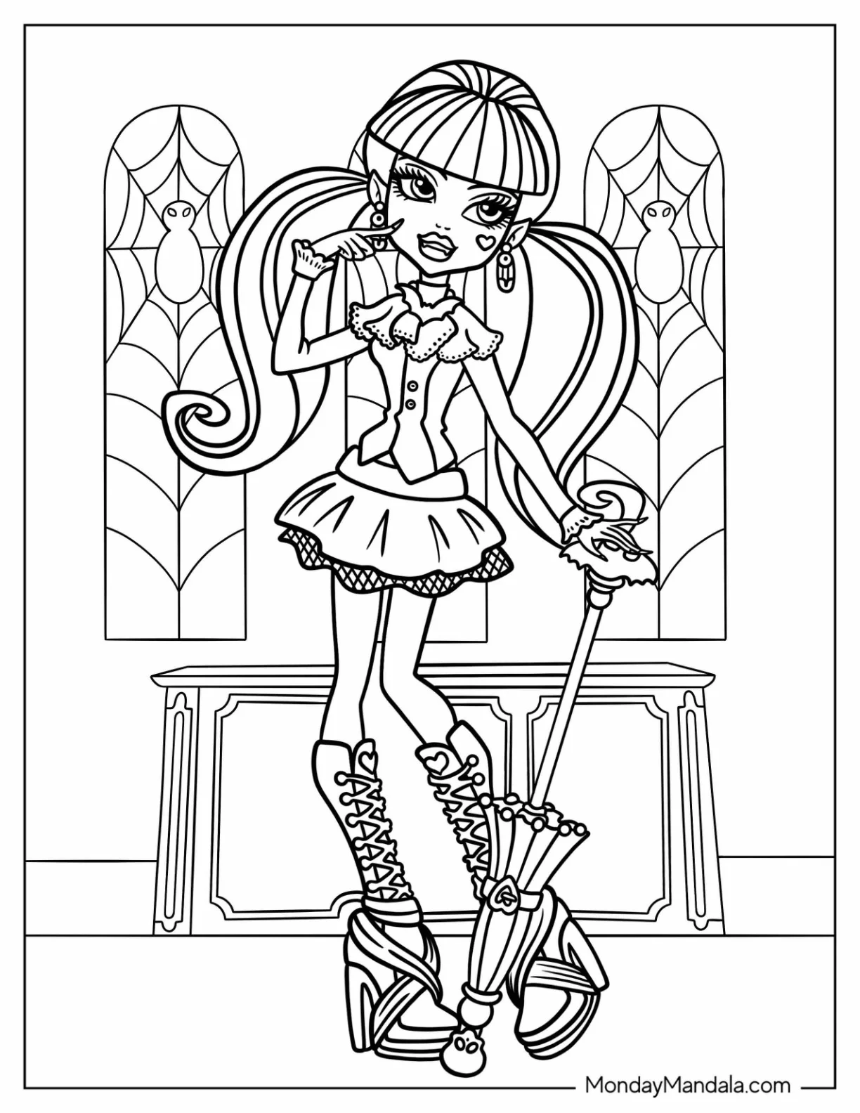 Ever After High Coloring Page Draculaura For Kids coloring page