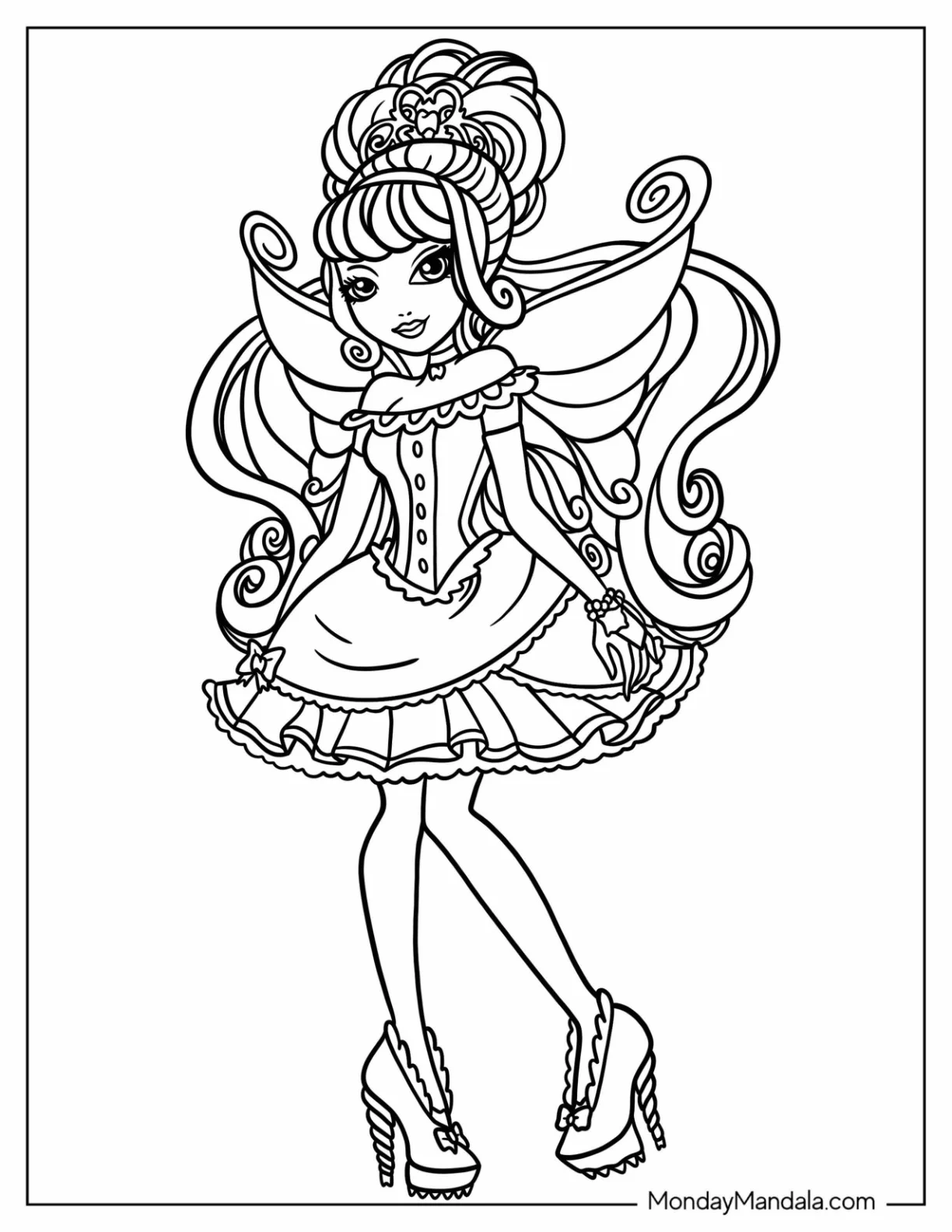 Ever After High Coloring Page Fairy Princess For Kids coloring page