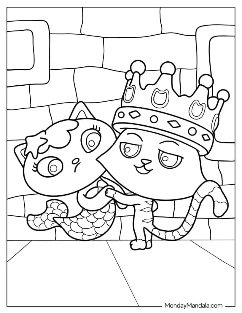 Catrat And Mercat Holding Hands Coloring Sheet coloring page