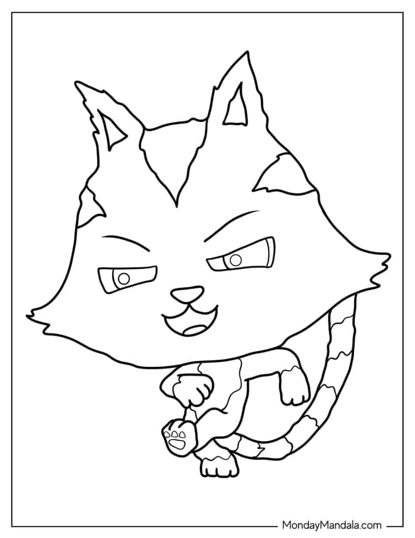 Chibi CatRat Coloring In coloring page
