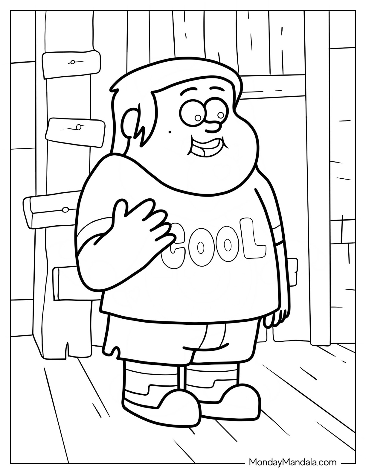 Branden Boy Version Of Grenda Gravity Falls Coloring Page coloring page