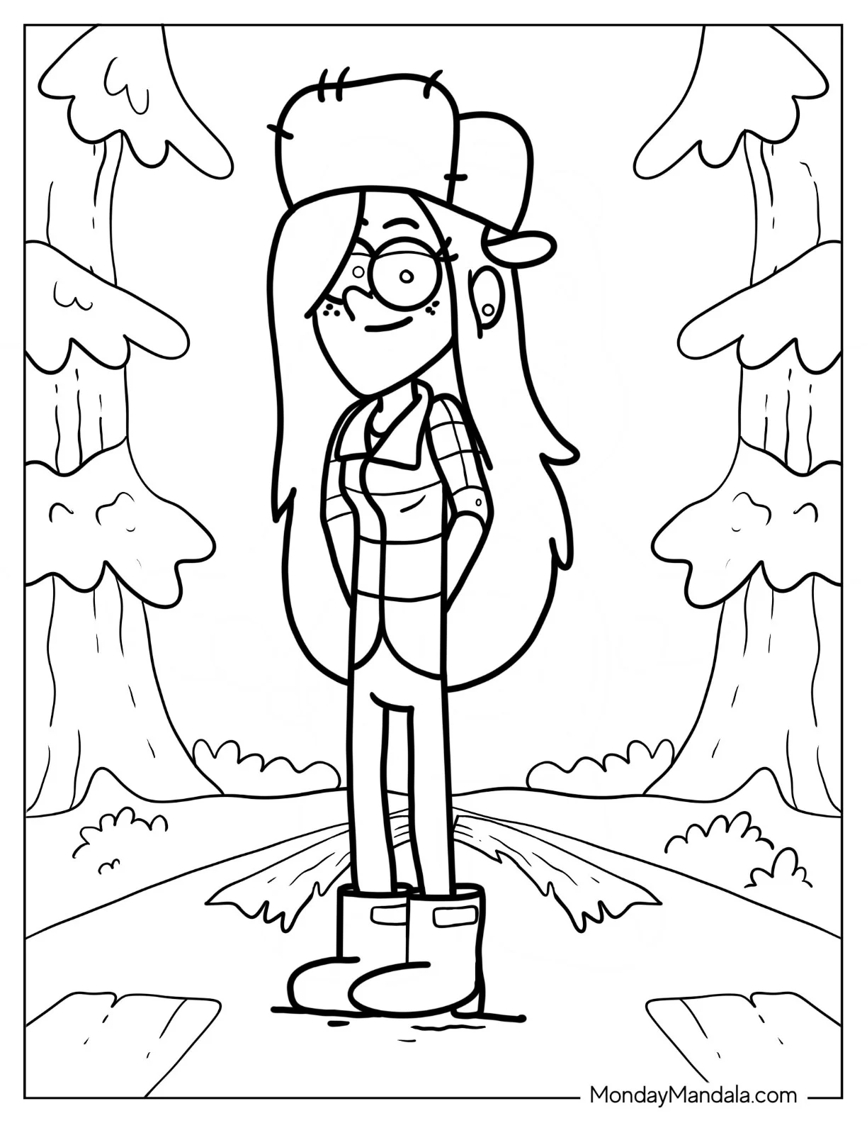 Easy Wendy Corduroy Outline In The Forest Coloring Sheet coloring page