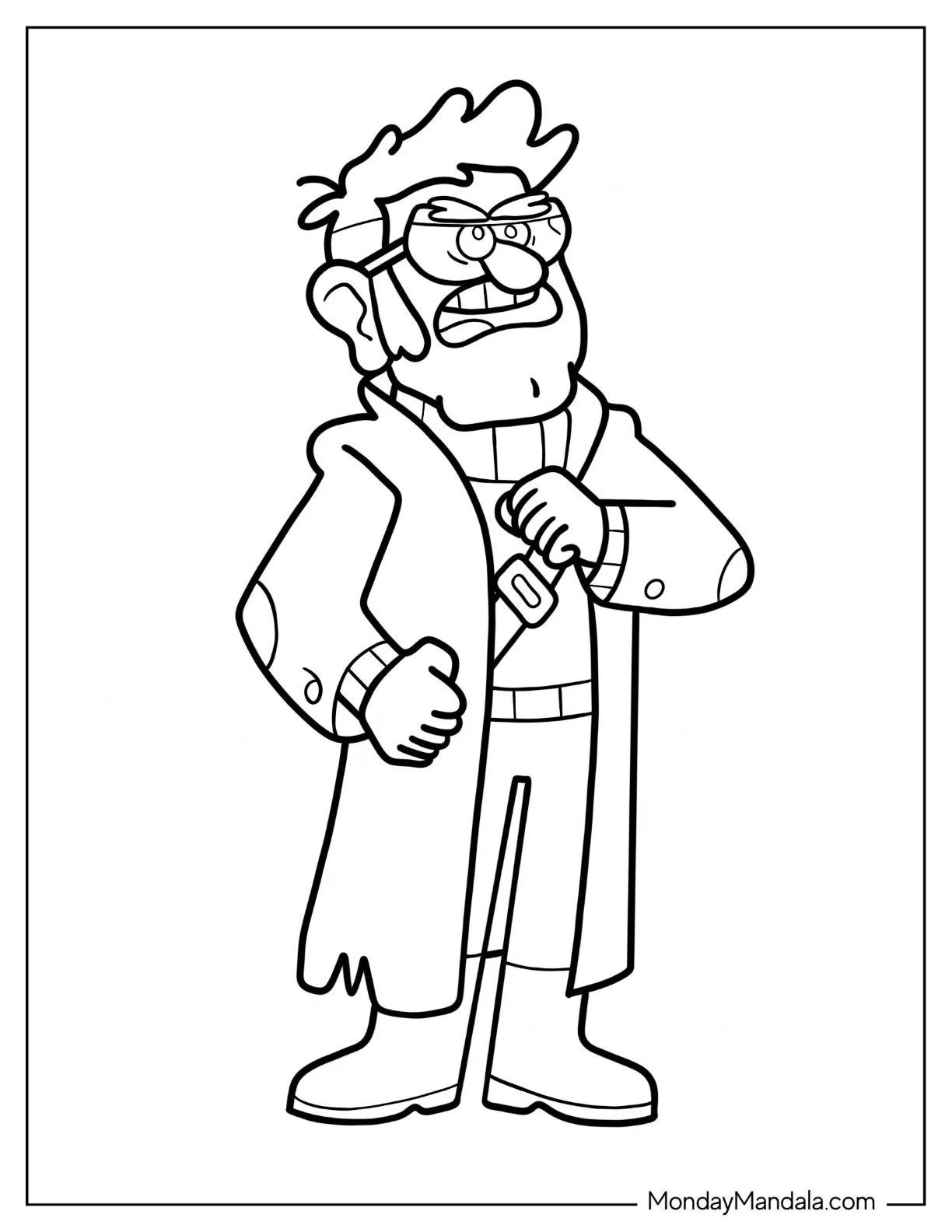 Outline Of Angry Ford Pines Coloring Page coloring page