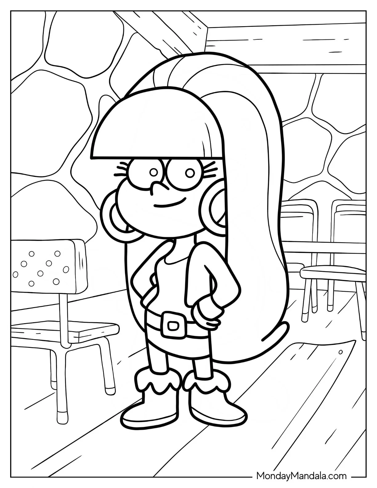 Pacifica Northwest Of Gravity Falls Coloring Sheet coloring page