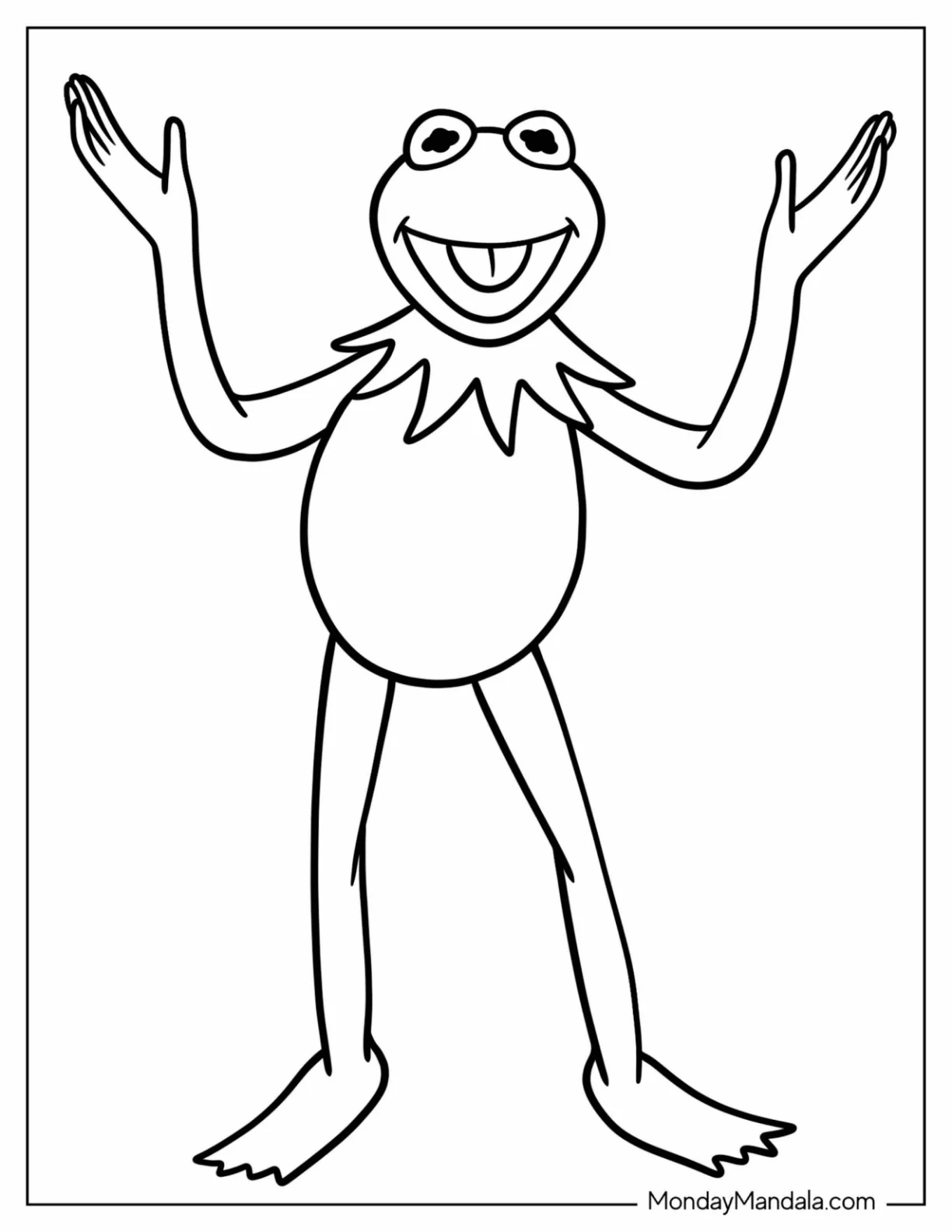 Simple Kermit The Frog Coloring Page For Kids coloring page