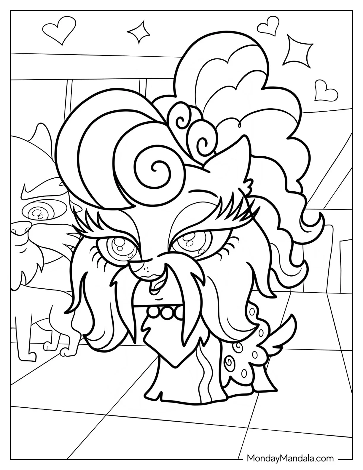 Detailed Shea Butter Littlest Pet Shop Coloring Page coloring page — printable line art