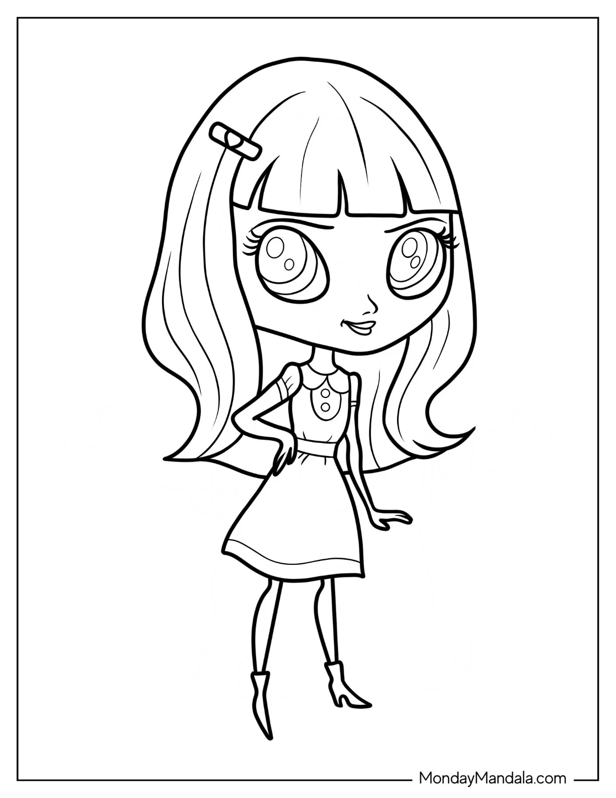 Littlest Pet Shop Coloring Page Of Cute Blythe Baxter For Kids coloring page — printable line art