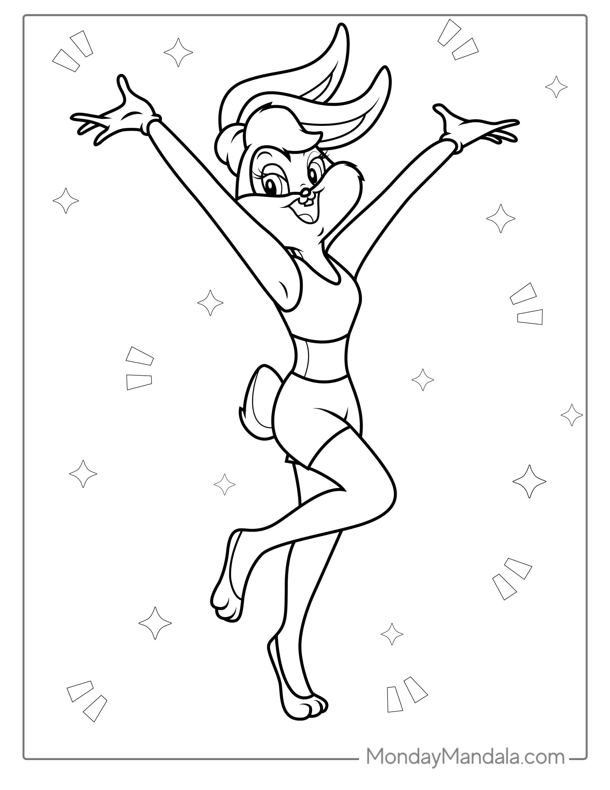 Coloring Page Of Lola Bunny From Looney Tunes coloring page — printable line art