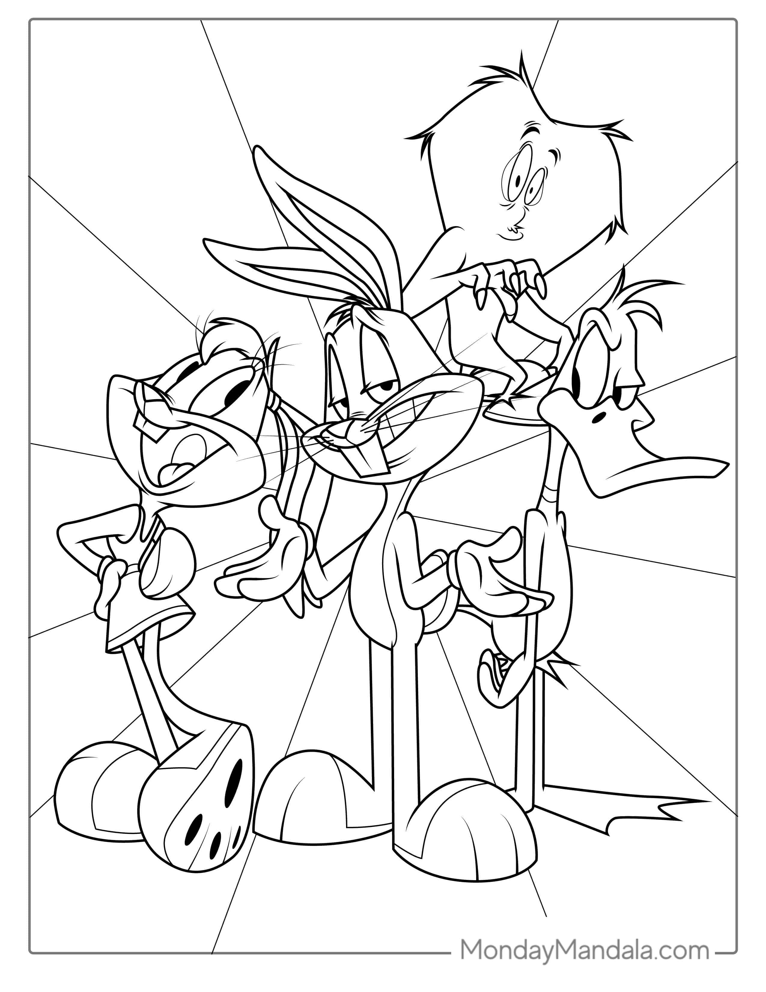 Coloring Page Of Looney Tunes Characters coloring page — printable line art