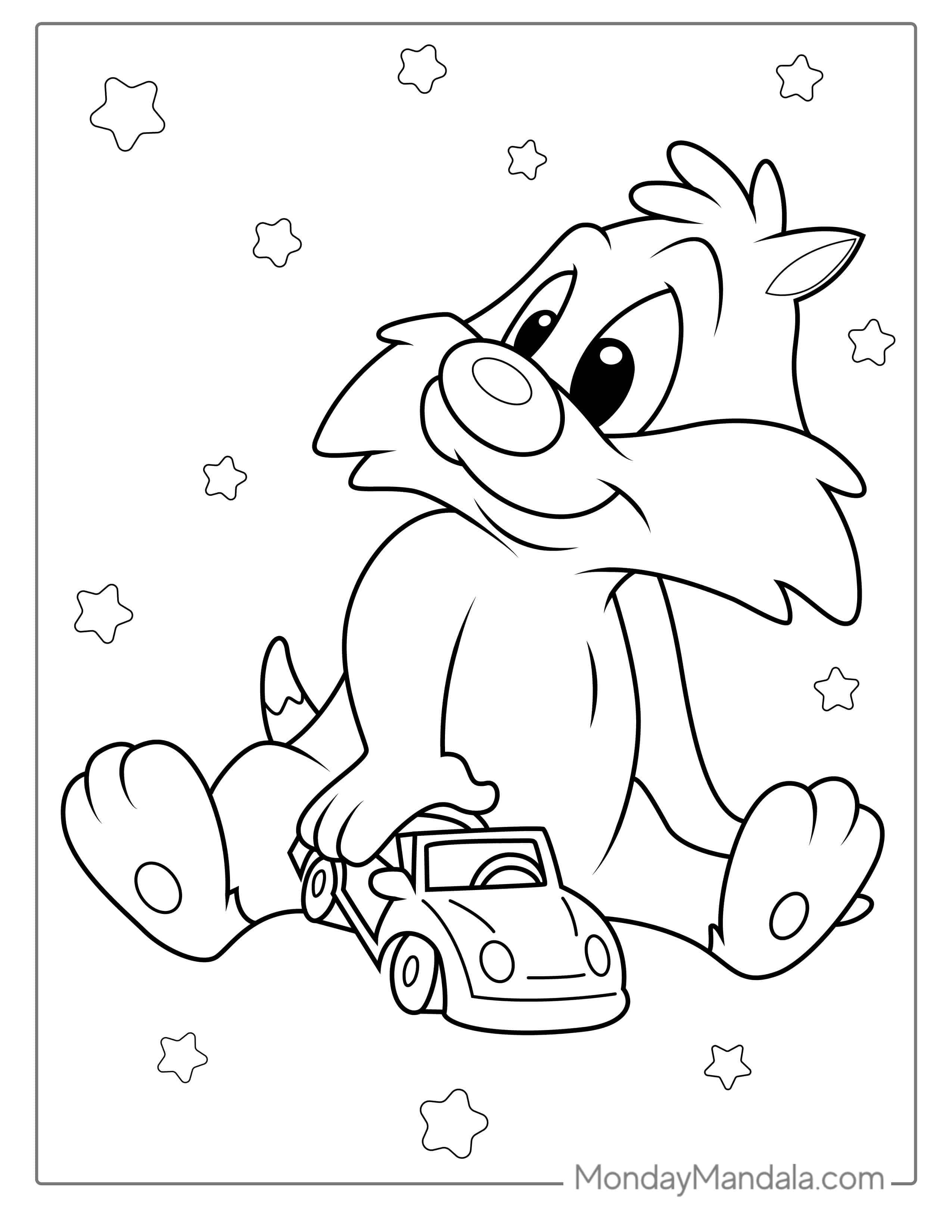 Cute Baby Sylvester Coloring Sheet coloring page — printable line art