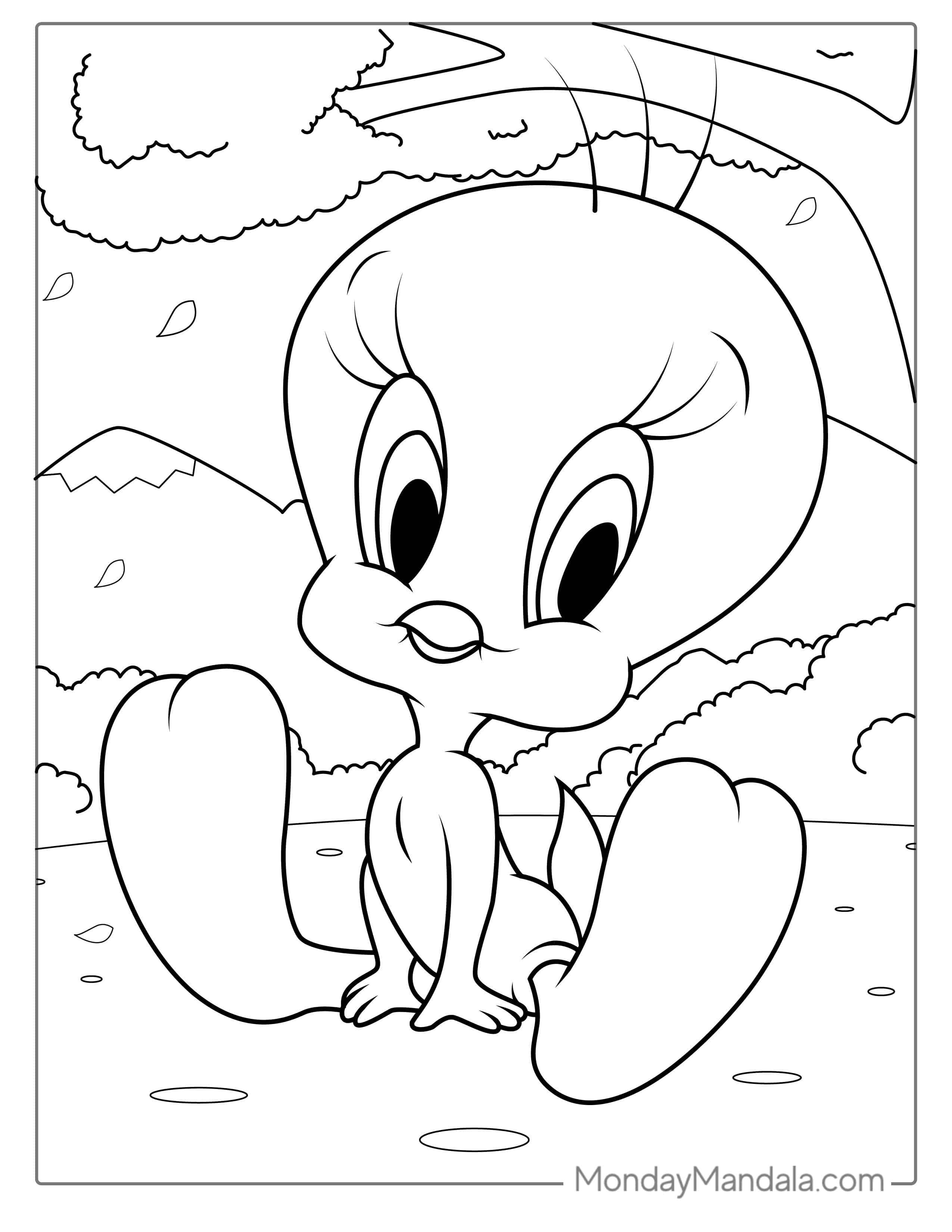 Cute Tweety Bird Coloring Page For Kids coloring page