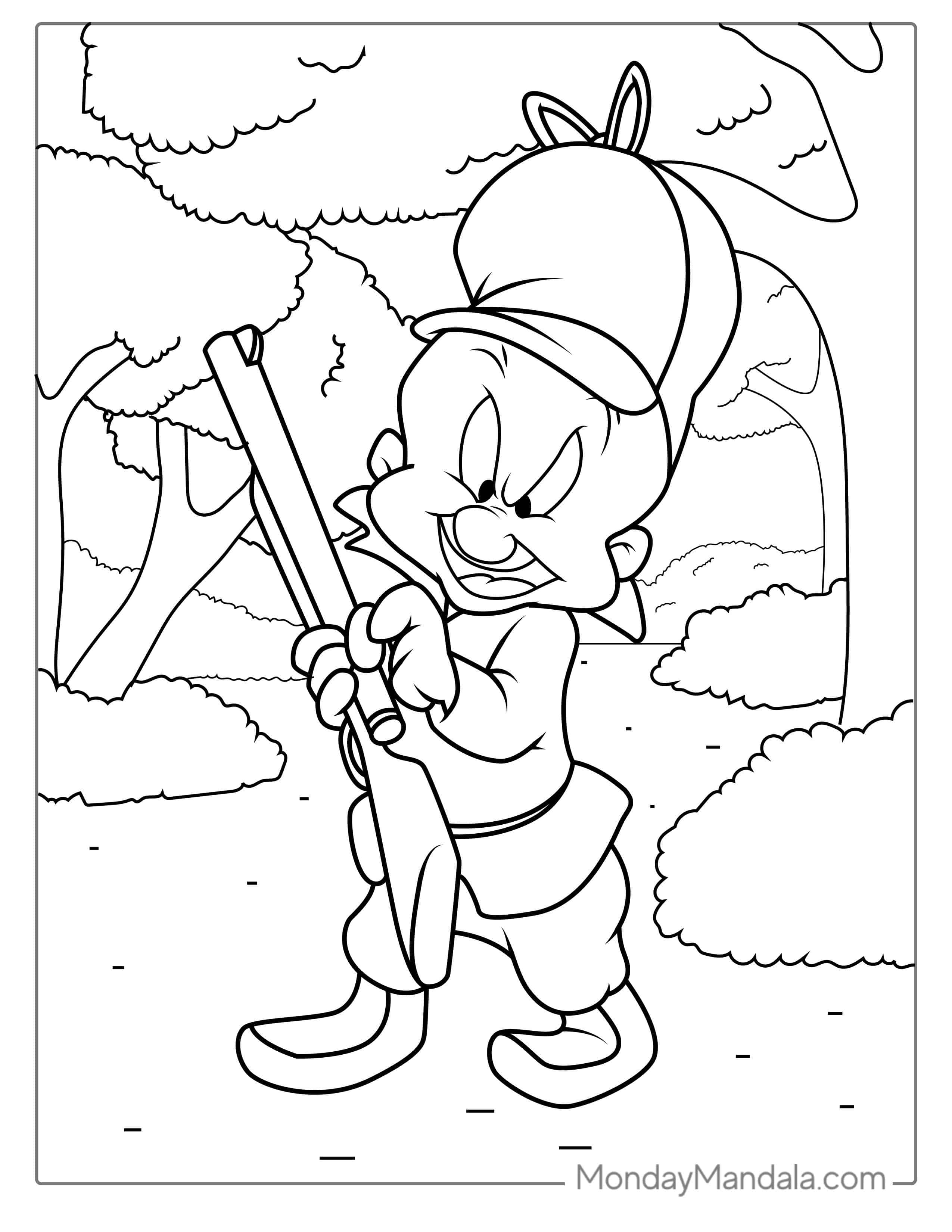 Elmer Fudd (Hunter Character) Coloring Picture coloring page — printable line art