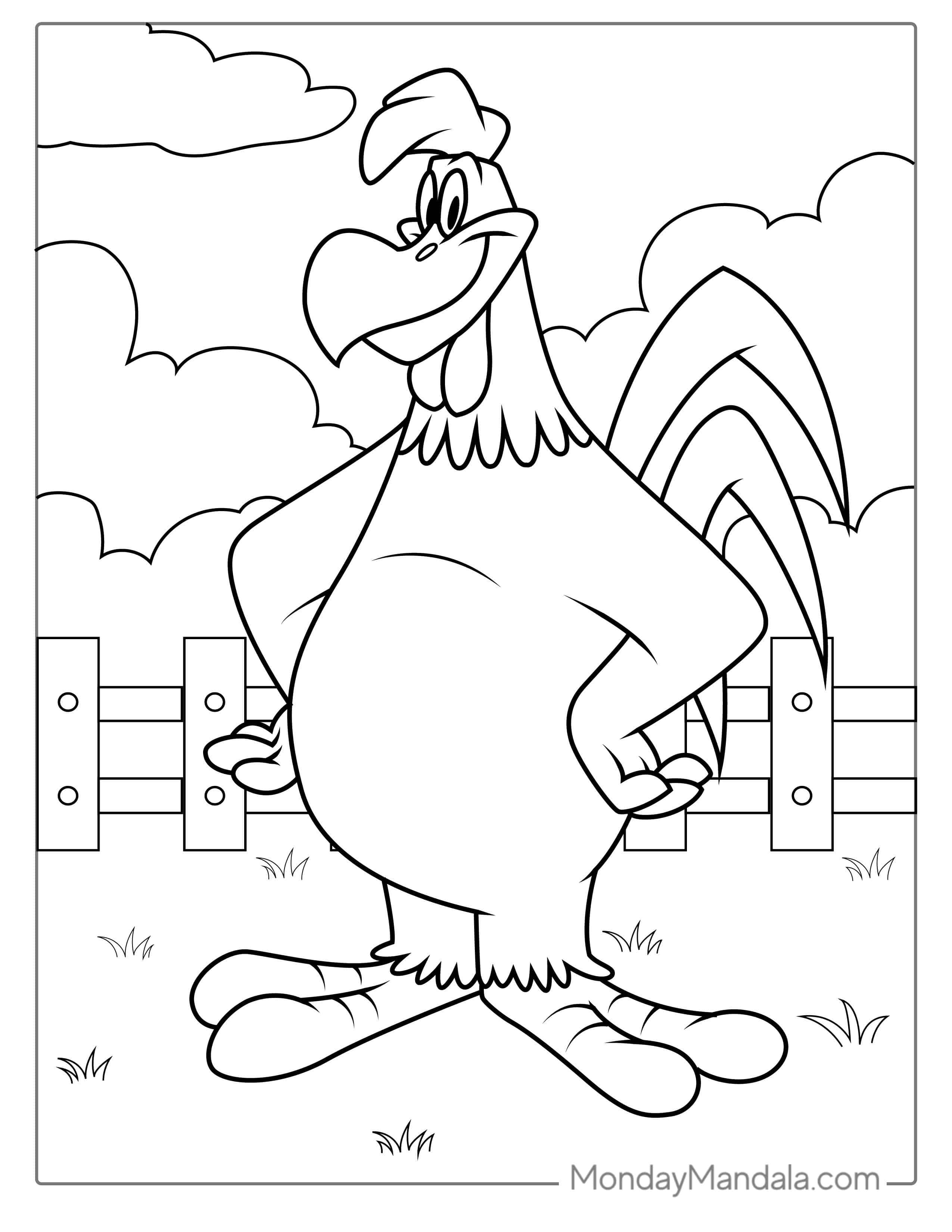 Foghorn Leghorn Rooster Coloring Sheet coloring page
