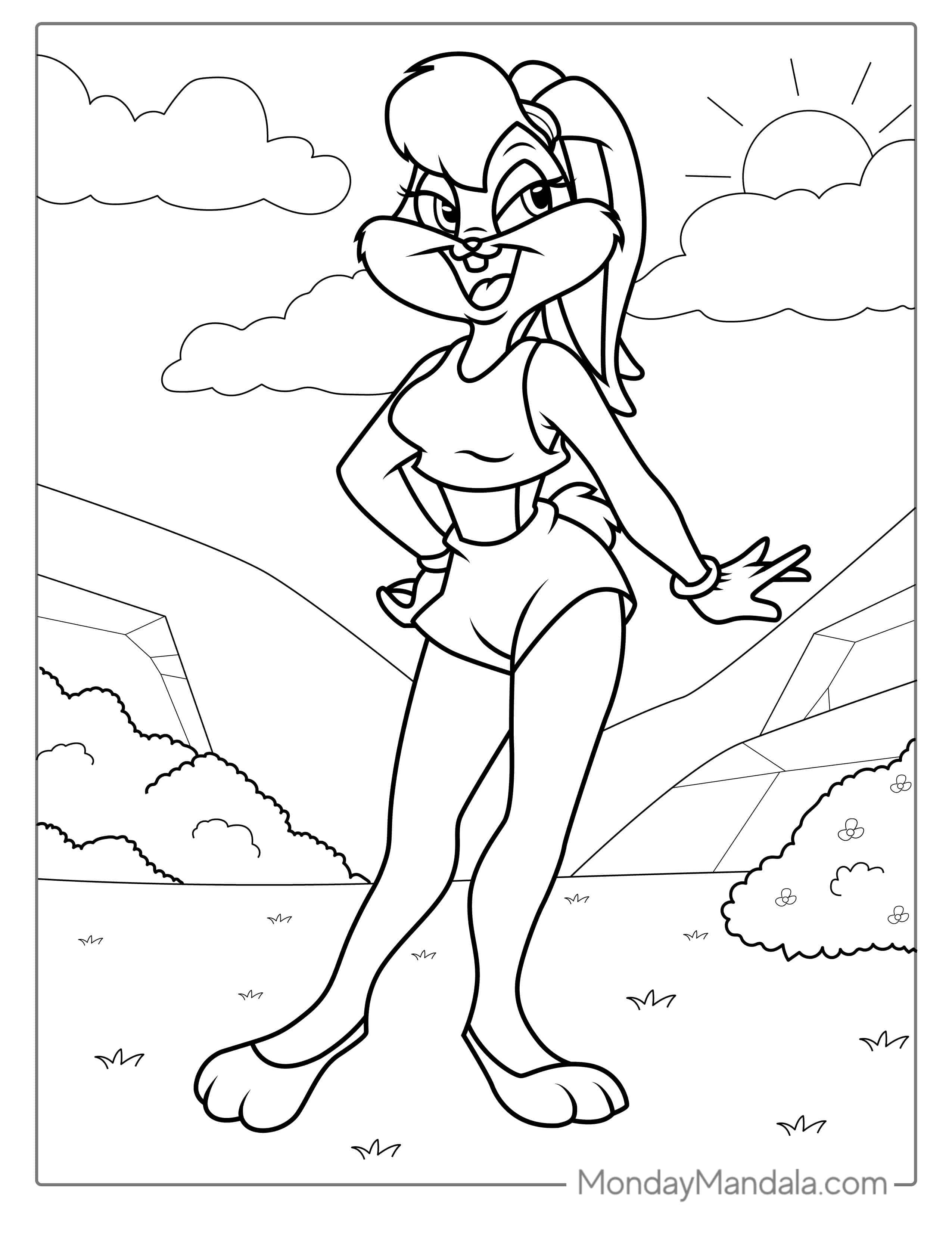 Lola Bunny Coloring Page coloring page — printable line art