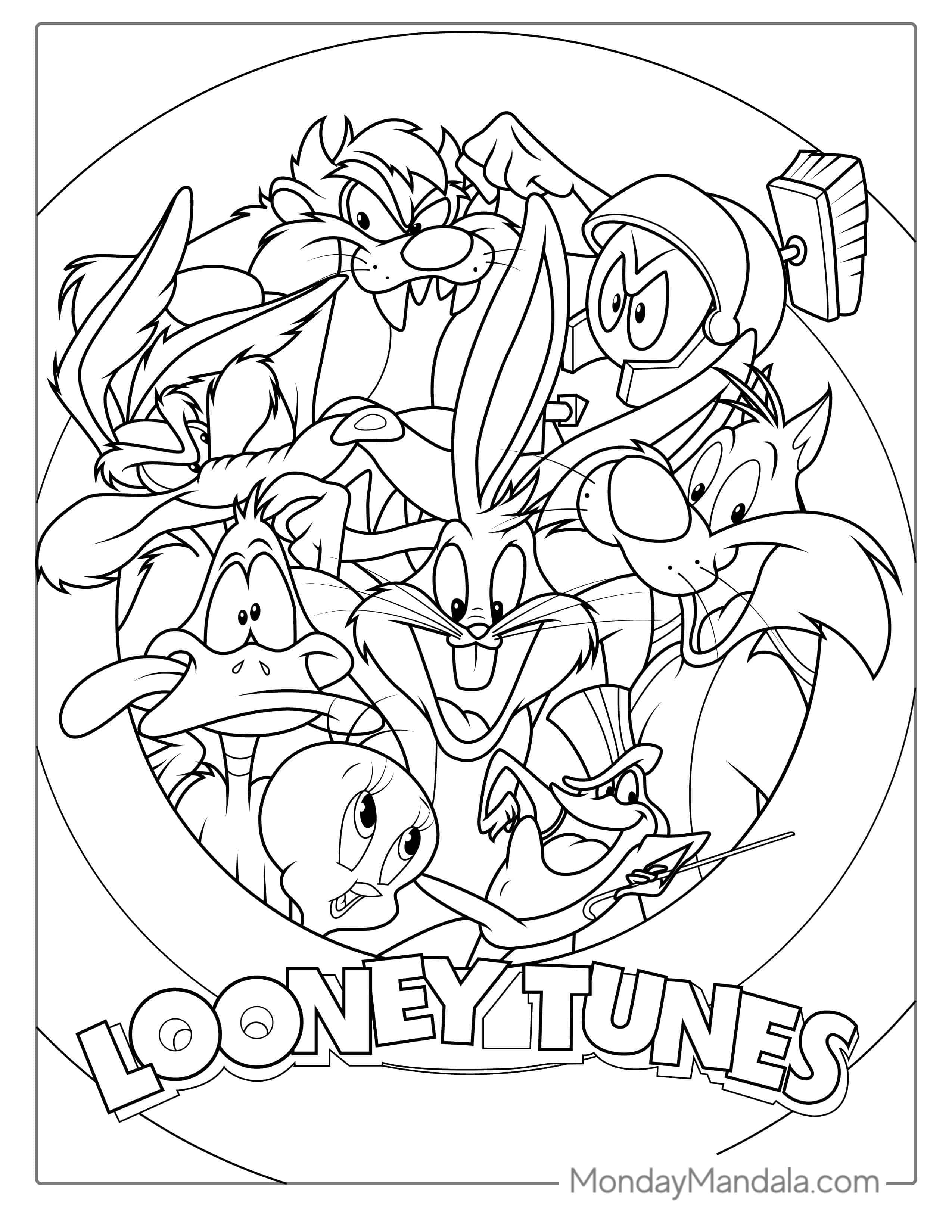 Looney Tunes Poster Art To Color coloring page